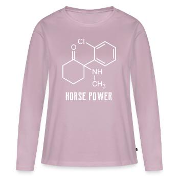 Horse Power, ketamin keta drogen ballern - Frauen Premium Bio Langarmshirt - Altrosa - Vorne - Julia (174cm)