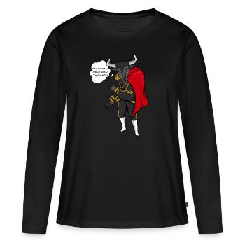 Bull contre corrida, cadeau de bien-être animal torero - T-shirt manches longues Premium bio Femme - noir - Devant - Julia (174cm)