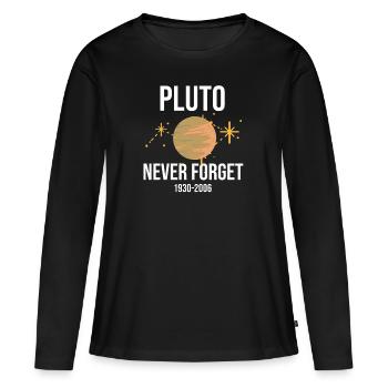 pluto planet - Frauen Premium Bio Langarmshirt - Schwarz - Vorne - Julia (174cm)