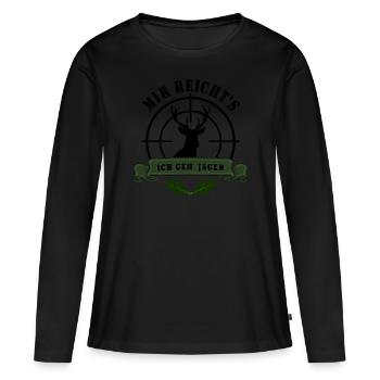 Jagd - Frauen Premium Bio Langarmshirt - Schwarz - Vorne - Julia (174cm)