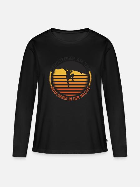Bouldern - Frauen Premium Bio Langarmshirt - Schwarz