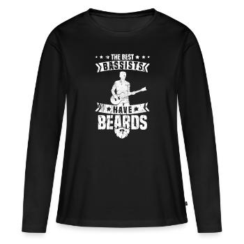 Basse Guitare Basse Guitare Basse Bassiste - T-shirt manches longues Premium bio Femme - noir - Devant - Julia (174cm)