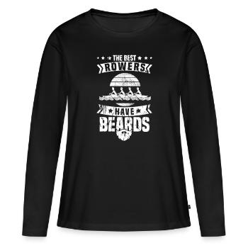 Aviron Aviron Aviron Bateau Aviron - T-shirt manches longues Premium bio Femme - noir - Devant - Julia (174cm)