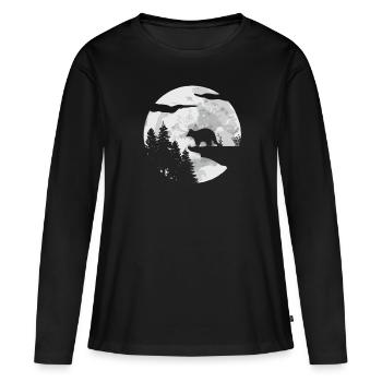 Waschbär - Frauen Premium Bio Langarmshirt - Schwarz - Vorne - Julia (174cm)