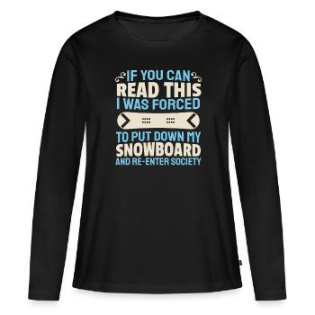 Snowboard Snowboarder Snowboarding - T-shirt manches longues Premium bio Femme - noir - Devant - Julia (174cm)
