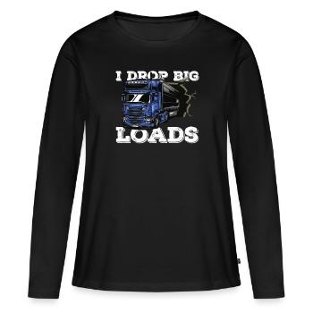 LKW Fahrer Lastwagenfahrer Fernfahrer Trucker - Frauen Premium Bio Langarmshirt - Schwarz - Vorne - Julia (174cm)