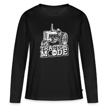 Trekker Tracteur Tracteur Agriculteur Agriculteur - T-shirt manches longues Premium bio Femme - noir - Devant - Julia (174cm)
