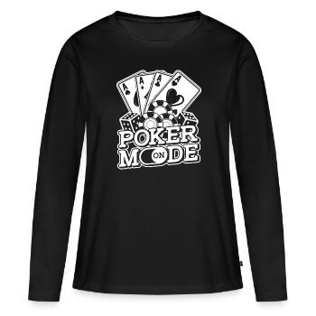 Joueur de poker Texas Holdem - T-shirt manches longues Premium bio Femme - noir - Devant - Julia (174cm)