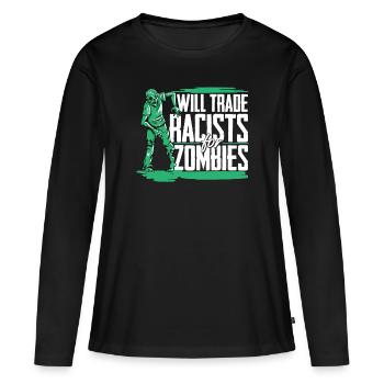 Anti-racism - Women's Premium Organic Long Sleeve Shirt - black - Front - Julia (174cm)