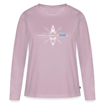 Kajak Kayak - T-shirt manches longues Premium bio Femme - rose poudré - Devant - Julia (174cm)