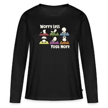 Yoga Yogi - T-shirt manches longues Premium bio Femme - noir - Devant - Julia (174cm)