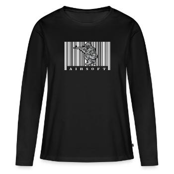 Airsoft - T-shirt manches longues Premium bio Femme - noir - Devant - Julia (174cm)