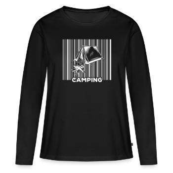 Camping Camping Campsite Camping - T-shirt manches longues Premium bio Femme - noir - Devant - Julia (174cm)