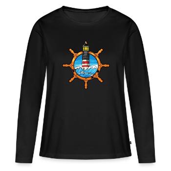 Phare - T-shirt manches longues Premium bio Femme - noir - Devant - Julia (174cm)