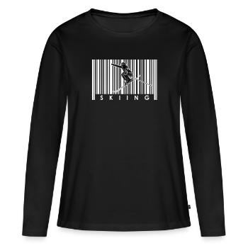 Ski Skiing Skis - Women's Premium Organic Long Sleeve Shirt - black - Front - Julia (174cm)