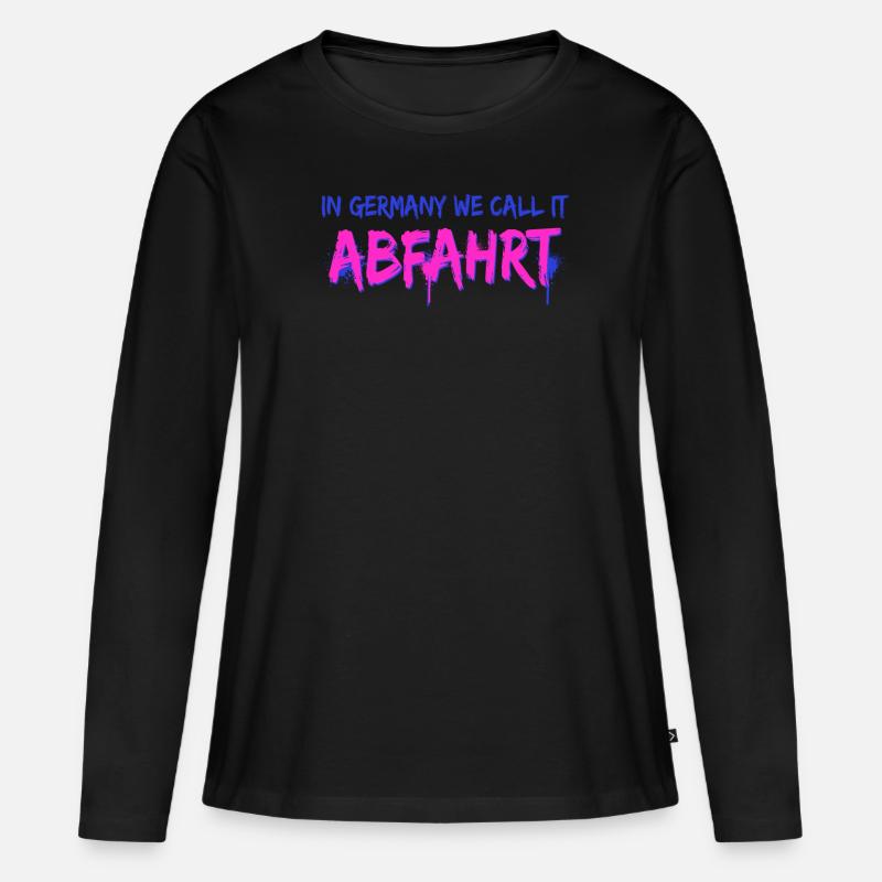 Techno - Frauen Premium Bio Langarmshirt - Schwarz