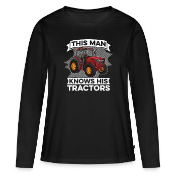 Trekker Tracteur Tracteur Agriculteur Agriculteur - T-shirt manches longues Premium bio Femme - noir - Devant - Julia (174cm)