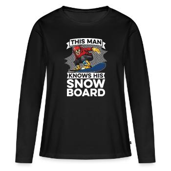 Snowboard Snowboarder Snowboarding - T-shirt manches longues Premium bio Femme - noir - Devant - Julia (174cm)