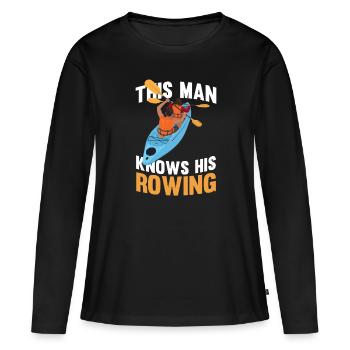 Aviron Aviron Aviron Bateau Aviron - T-shirt manches longues Premium bio Femme - noir - Devant - Julia (174cm)
