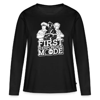 Systemrelevant Sanitäter Notdienst Notfall - Frauen Premium Bio Langarmshirt - Schwarz - Vorne - Julia (174cm)