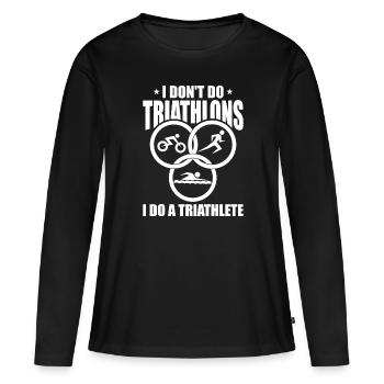Triathlon - T-shirt manches longues Premium bio Femme - noir - Devant - Julia (174cm)