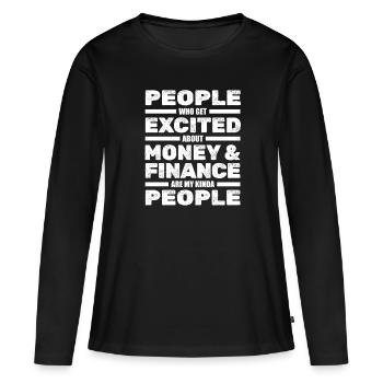 Comptabilité Comptable Impôts - T-shirt manches longues Premium bio Femme - noir - Devant - Julia (174cm)