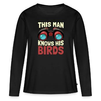 Ornithologues ornithologue ornithologues ornithologiques - T-shirt manches longues Premium bio Femme - noir - Devant - Julia (174cm)