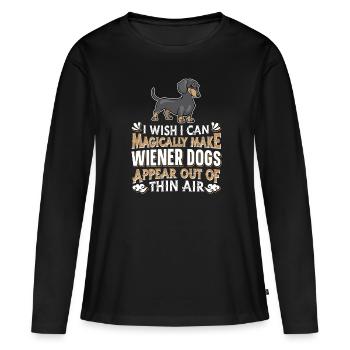 Teckel teckel viennois Teckel Rauhhaardackel - T-shirt manches longues Premium bio Femme - noir - Devant - Julia (174cm)