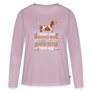 Bassett Dog Dog - Women's Premium Organic Long Sleeve Shirt - dusky pink - Front - Julia (174cm)