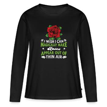 Rose Roses Rose Garden Jardinier - T-shirt manches longues Premium bio Femme - noir - Devant - Julia (174cm)