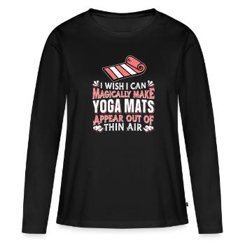 Yoga Yogi - T-shirt manches longues Premium bio Femme - noir - Devant - Julia (174cm)