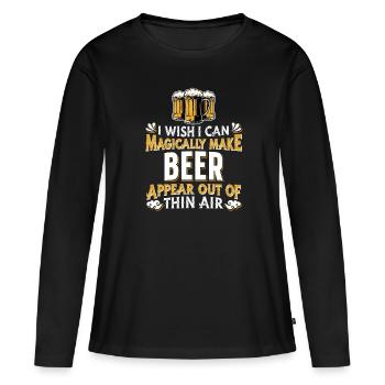 Bière Bière Buveur Amateurs de bière Alcool - T-shirt manches longues Premium bio Femme - noir - Devant - Julia (174cm)