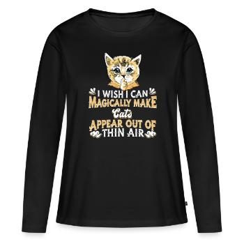 Location de chat Chat Domestique Cat - T-shirt manches longues Premium bio Femme - noir - Devant - Julia (174cm)