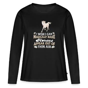 Cavalier Équitation Équitation - T-shirt manches longues Premium bio Femme - noir - Devant - Julia (174cm)