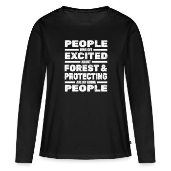 Forester Forester Forest worker Wood - Women's Premium Organic Long Sleeve Shirt - black - Front - Julia (174cm)