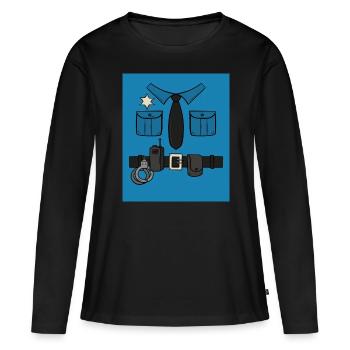 Officier de police Commissaire de police - T-shirt manches longues Premium bio Femme - noir - Devant - Julia (174cm)