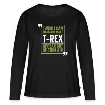 T-Rex Tyrannosaurus Rex - T-shirt manches longues Premium bio Femme - noir - Devant - Julia (174cm)