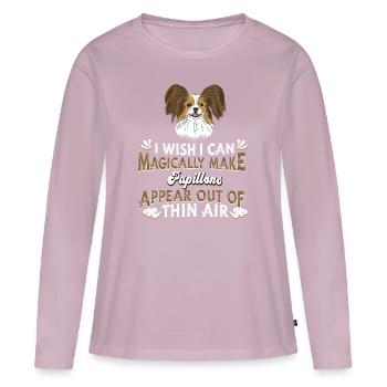 Papillon Hund - Frauen Premium Bio Langarmshirt - Altrosa - Vorne - Julia (174cm)