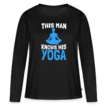 Yoga Yogi - T-shirt manches longues Premium bio Femme - noir - Devant - Julia (174cm)