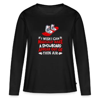 Snowboard Snowboarder Snowboarding - T-shirt manches longues Premium bio Femme - noir - Devant - Julia (174cm)