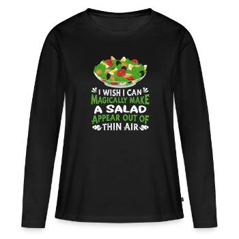 Salade - T-shirt manches longues Premium bio Femme - noir - Devant - Julia (174cm)