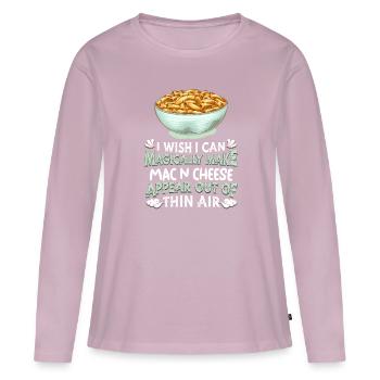 Fromage Mac N - T-shirt manches longues Premium bio Femme - rose poudré - Devant - Julia (174cm)