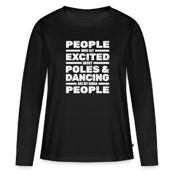 Pole Dance Pole Fitness - T-shirt manches longues Premium bio Femme - noir - Devant - Julia (174cm)