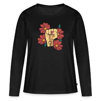 Émancipation féministe Féminisme féministe - T-shirt manches longues Premium bio Femme - noir - Devant - Julia (174cm)