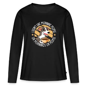 Chien Greyhound - T-shirt manches longues Premium bio Femme - noir - Devant - Julia (174cm)