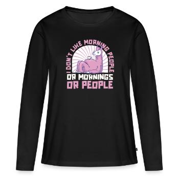 Lama Llama Alpaga - T-shirt manches longues Premium bio Femme - noir - Devant - Julia (174cm)