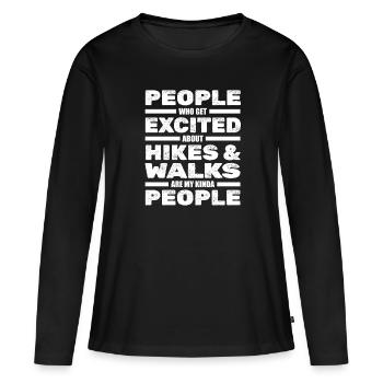 Randonnée Trekking Randonneurs - T-shirt manches longues Premium bio Femme - noir - Devant - Julia (174cm)