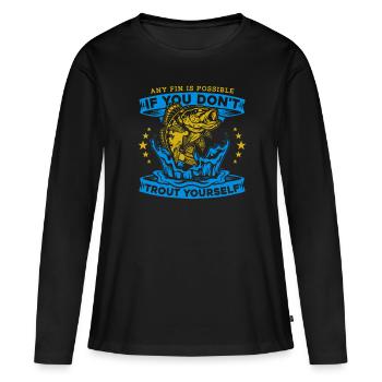 Pêcheur Pêcheur Pêcheurs Pêche - T-shirt manches longues Premium bio Femme - noir - Devant - Julia (174cm)