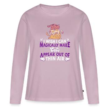 Location de chat Chat Domestique Cat - T-shirt manches longues Premium bio Femme - rose poudré - Devant - Julia (174cm)