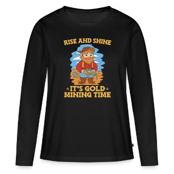 Gold Mining Gold Mine - Women's Premium Organic Long Sleeve Shirt - black - Front - Julia (174cm)